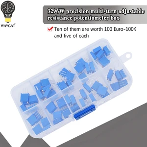 McIgIcM 50 шт.лот 3296 Вт многооборотный Триммер Потенциометр комплект Высокоточный 3296 переменный резистор 500R 1K 2K 5K 10K 20K 50K 100K