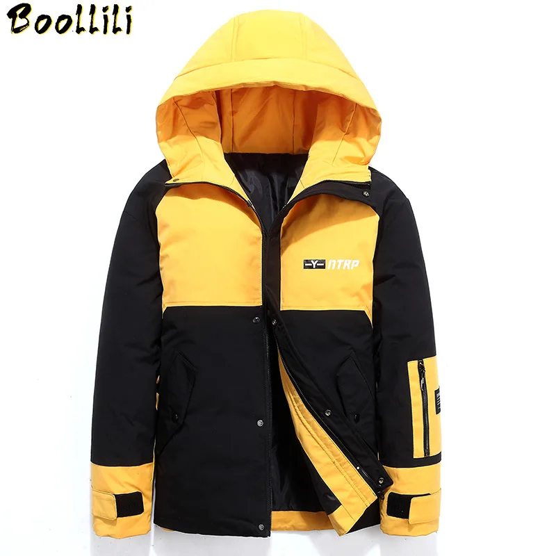 Fashion Men's New Winter Parka Stand Collar Duck Down Jacket Men Parka Color Matching Warm Coat Man Casual Park Clothes Youth