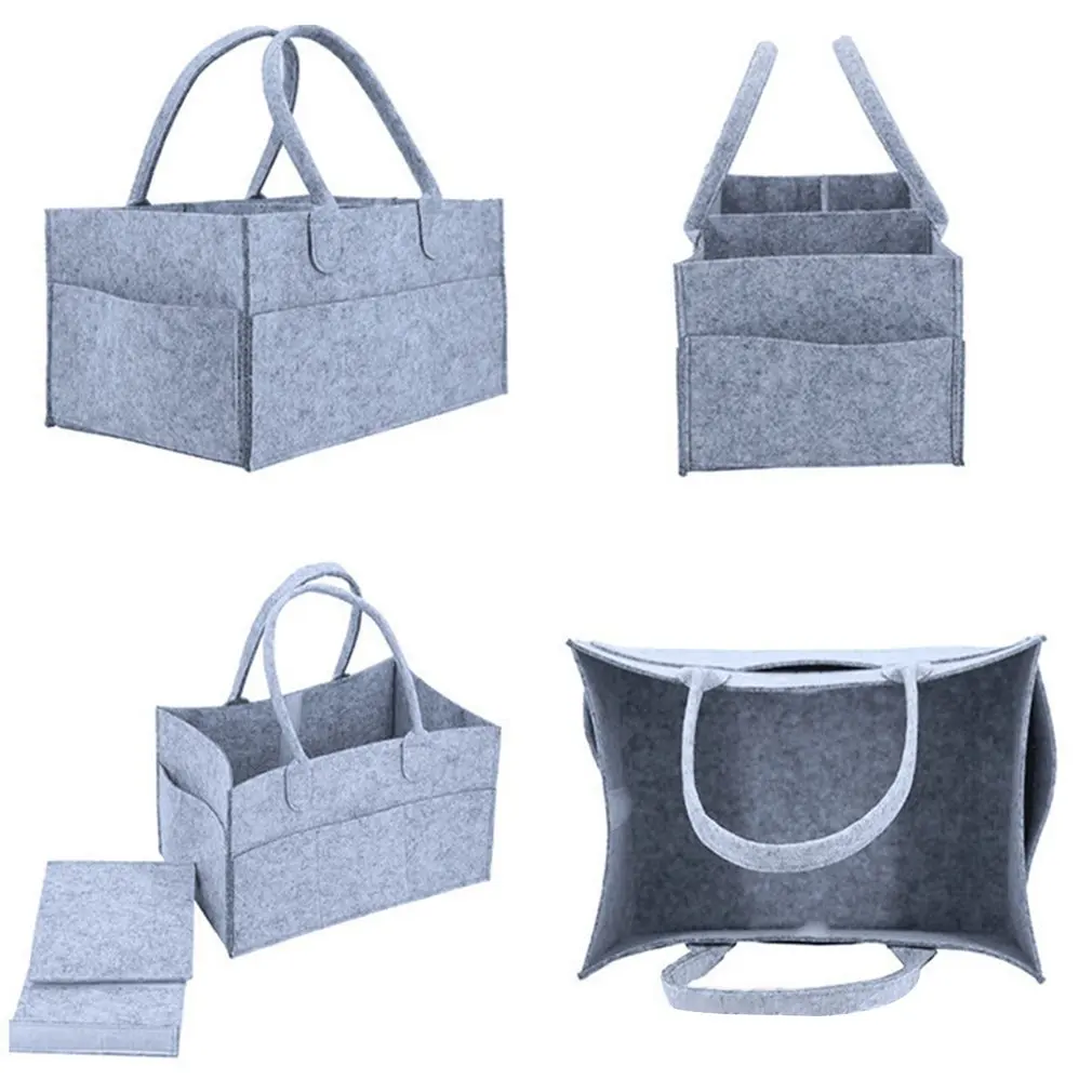 Women Multi-function Handbag Baby Diaper Organizer Foldable Felt Storage Case Bag Lady Portable Changeable Compartments for Mom | Смена