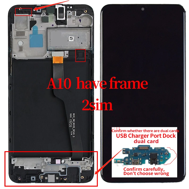 

For Samsung galaxy A10 lcd Digitizer A105/DS A105FD A105M Display Touch Screen with frame Digitizer For Samsung A105F lcd