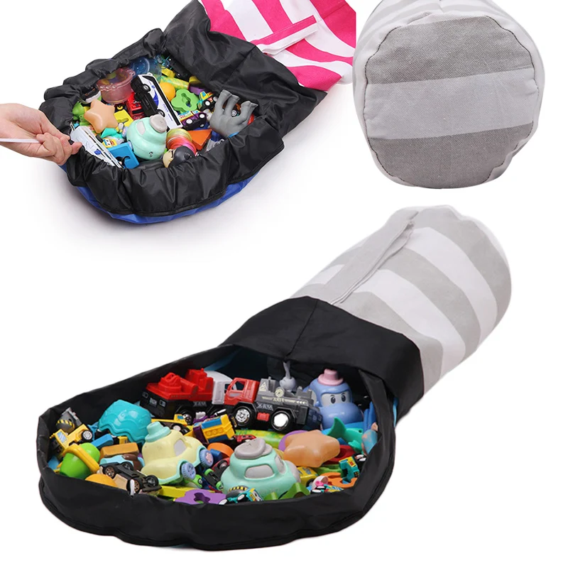 Сумка для хранения детских игрушек Холщовая на шнурке карманная портативная
