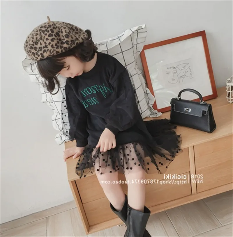 

2020 Spring kids dresses for girls long sleeve princess dress New Toddler girl party clothing children tutu dress Hazy beauty