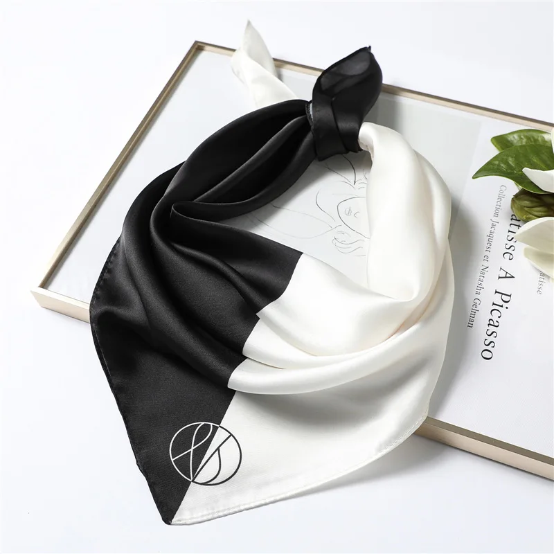 Новый Шелковый шарф квадратный для женщин 70x70 см маленькие шарфы шеи Дамская шаль