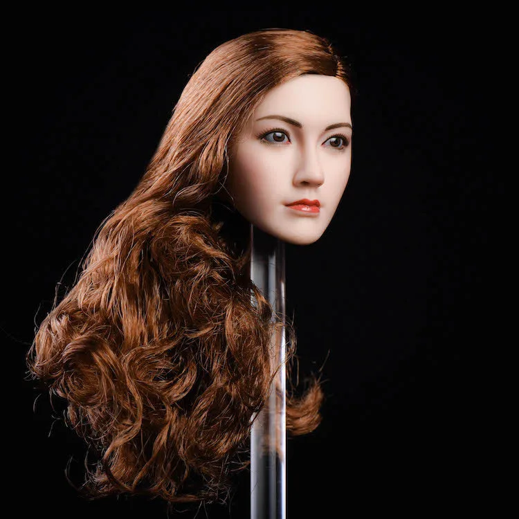 

1/6 head sculpted black/brown hair transplanted Asian beauty head sculpted YMT22 model suitable for 12 inch movable doll