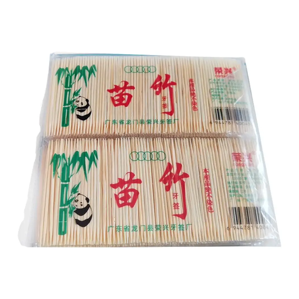 200 шт. портативная двухсторонняя бамбуковая зубочистка |