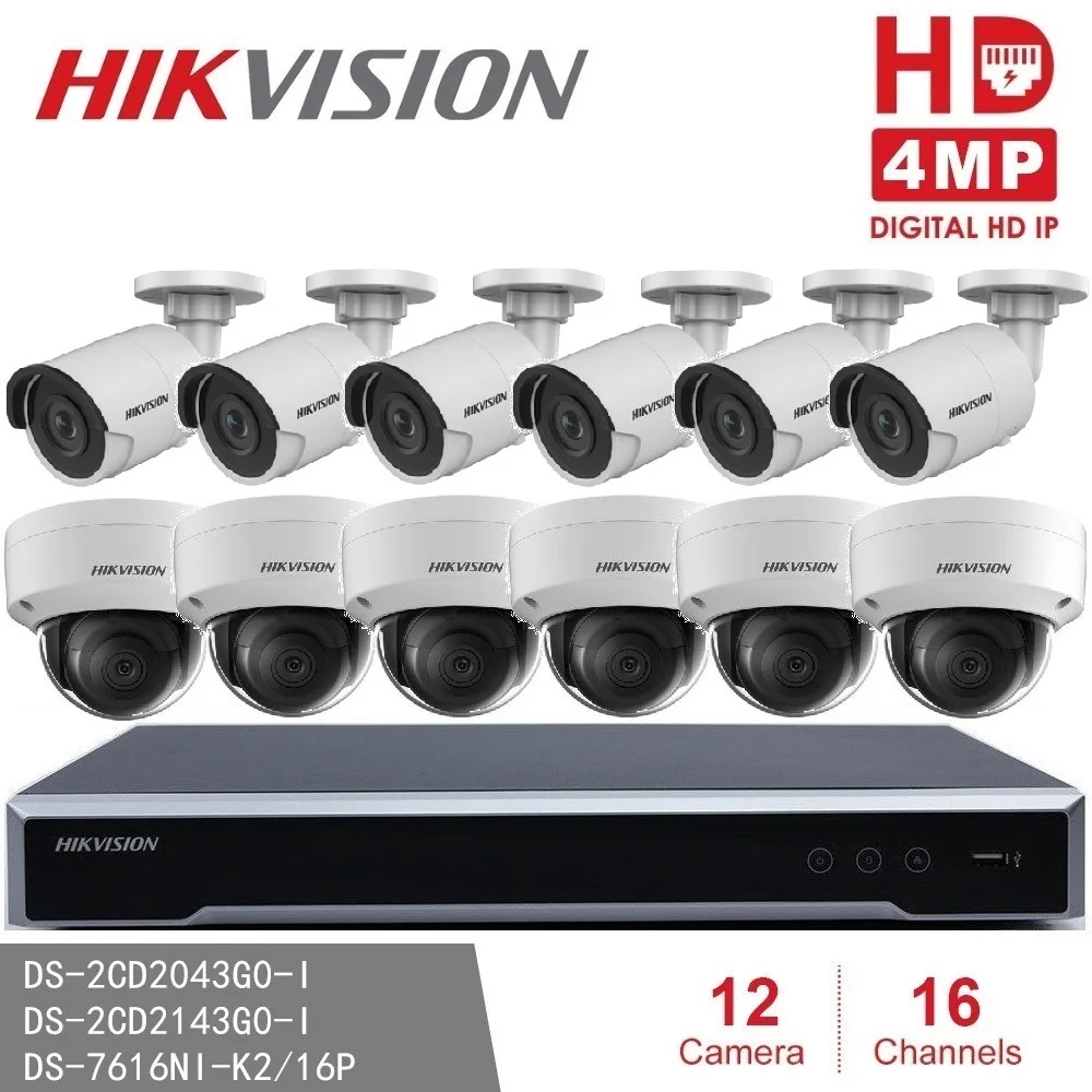 Комплекты камер безопасности Hikvision сетевой видеорегистратор 16P 16poe + 6 шт. детали 4