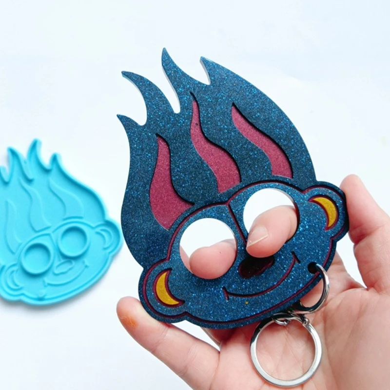 

2021 New Creative Monkey Keychain Epoxy Resin Mold Jewelry Pendant Necklace Casting Silicone Mould DIY Crafts Ornaments Mold