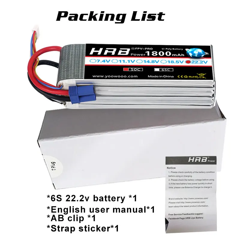 аккумулятор hrb 6s lipo 222 в 5000 мач 6000 мач 2200