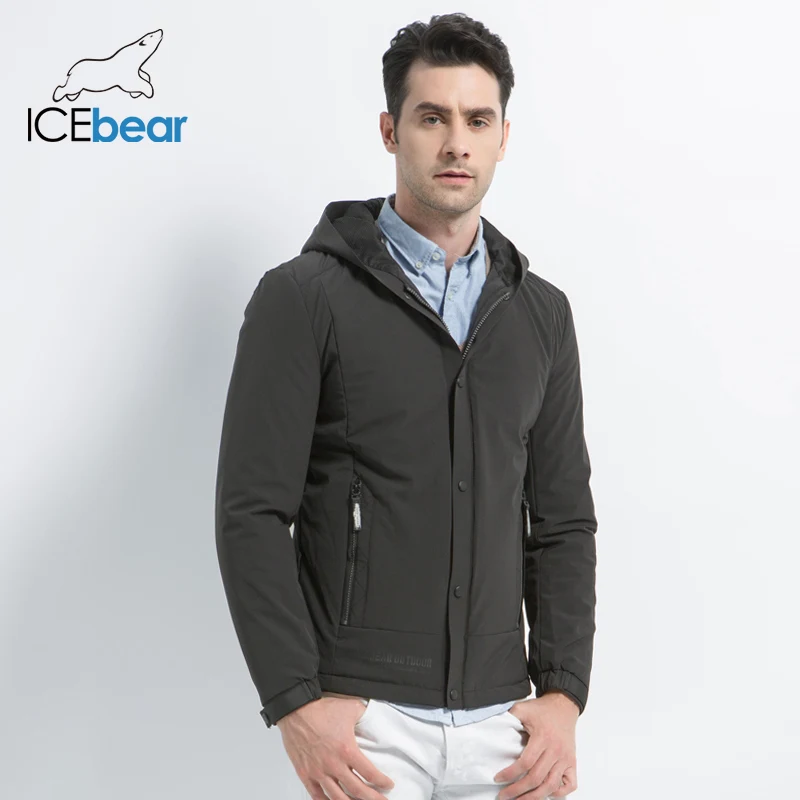 ICEbear Новое мужское повседневное пальто, осенние мужские теплые брендовые модные куртки, пальто с хлопковой подкладкой, ветрозащитное пальто MWC18216D