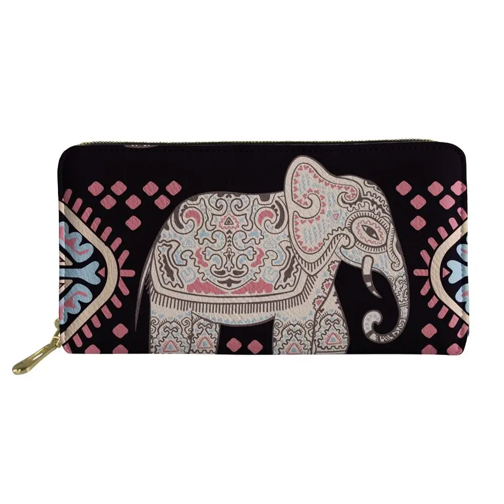 Новинка Женский кошелек Coloranimal мандала слон Длинный сумочка для мелочи