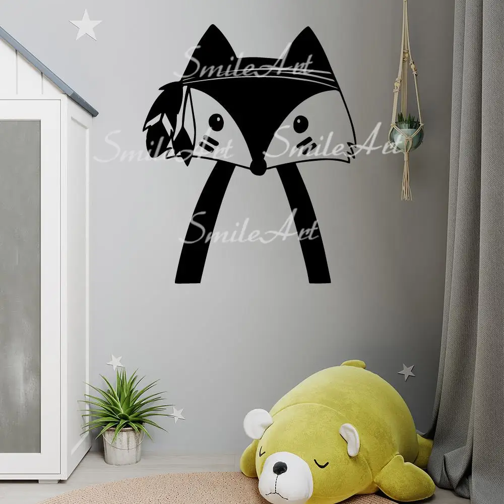 Милые племена наклейка на стену с животными съемная Наклейка Diy обои для детской