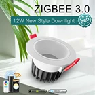 Светодиодный потолочный светильник GLEDOPTO Zigbee, умная Водонепроницаемая светодиодная лампа IP54, 12 Вт, работает с концентратором, мостом, приложением Tuya, Alexa, Echo Plus, голосовым управлением, 3,0