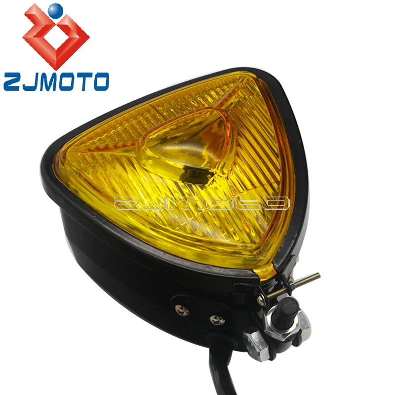 Треугольная фара в стиле ретро для мотоцикла 12 В универсальная Harley Honda Chopper Bobber Cafe