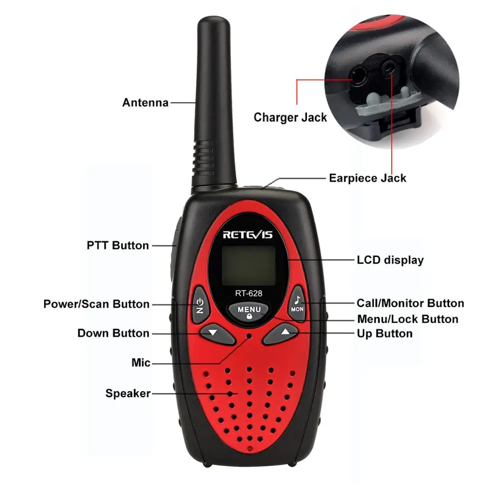 Рация Retevis RT628 PMR446 портативное радио 4 шт. 0 5 Вт | Мобильные телефоны и аксессуары