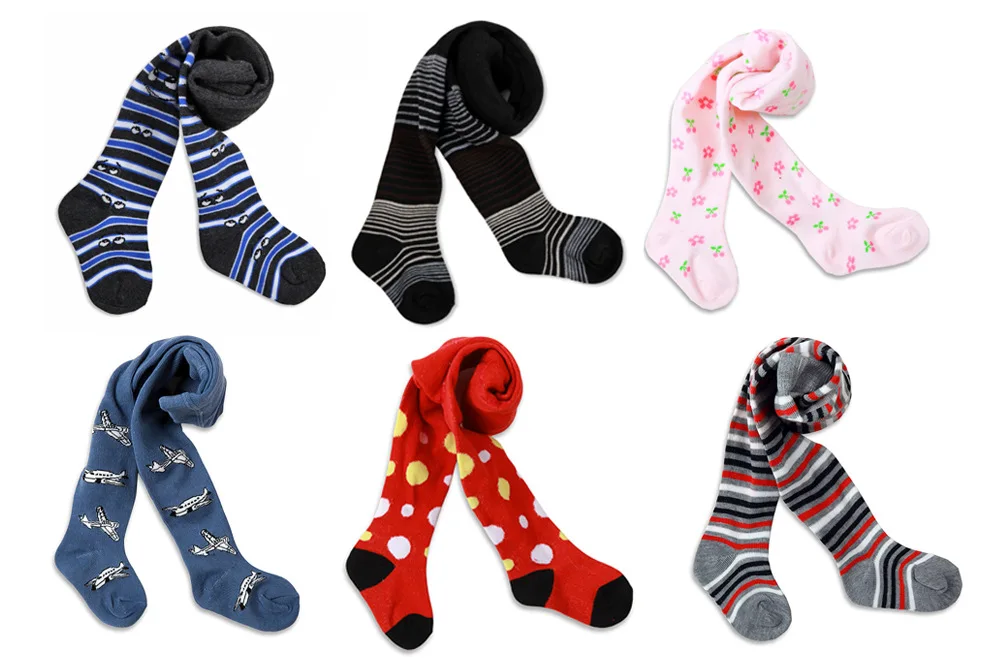 Детские трикотажные колготки для мальчиков и девочек 3 шт./лот теплые чулки