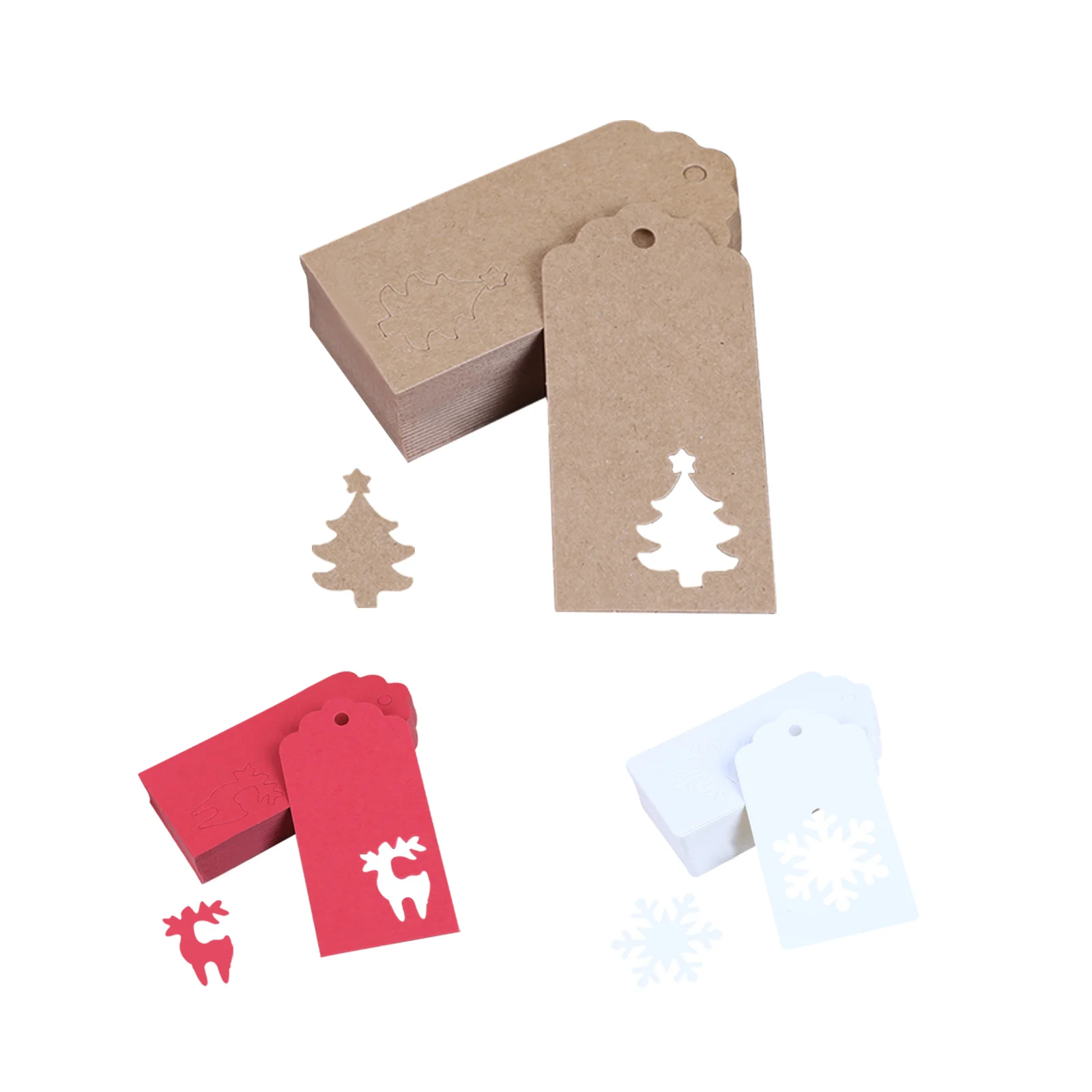 50 шт. Рождественский Бумажный Подарочный ярлык Санта Клаус Снежинка подарок