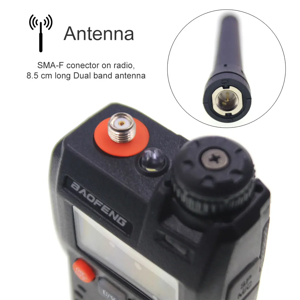 Baofeng Walkie Talkie Communciator UV-3R 136-174MHz 400-480MHz Mini Dual Band Display Ham Radio Station Portable Two Way Radio