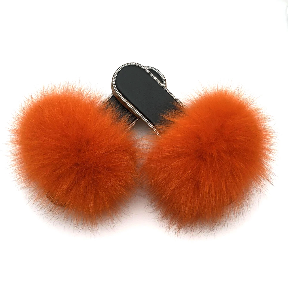 Блестящие Тапочки С Мехом летние Женские Сандалии тапочки Для Дома 2021 Модные
