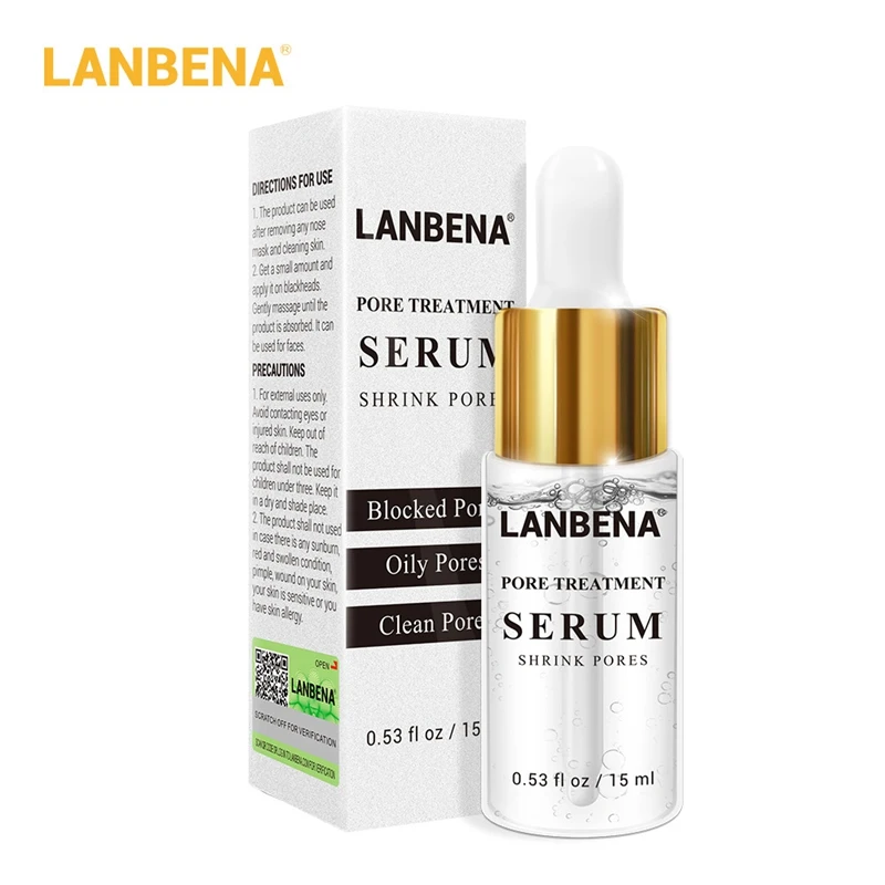 LANBENA Pore Treatment Serum Essence Shrink Pores Relieve Dryness Oil Control Firming Moisturizing Repairing Smooth Skin Care | Красота и