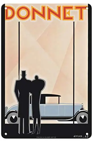 

Donnet Automobile Sedan - Car Poster by Alexey Brodovitch c.1928 Metal Tin Sign