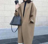 all size ladies woolen coat for winter 2021 new fashion simple temperament coat long section solid color straight coat top