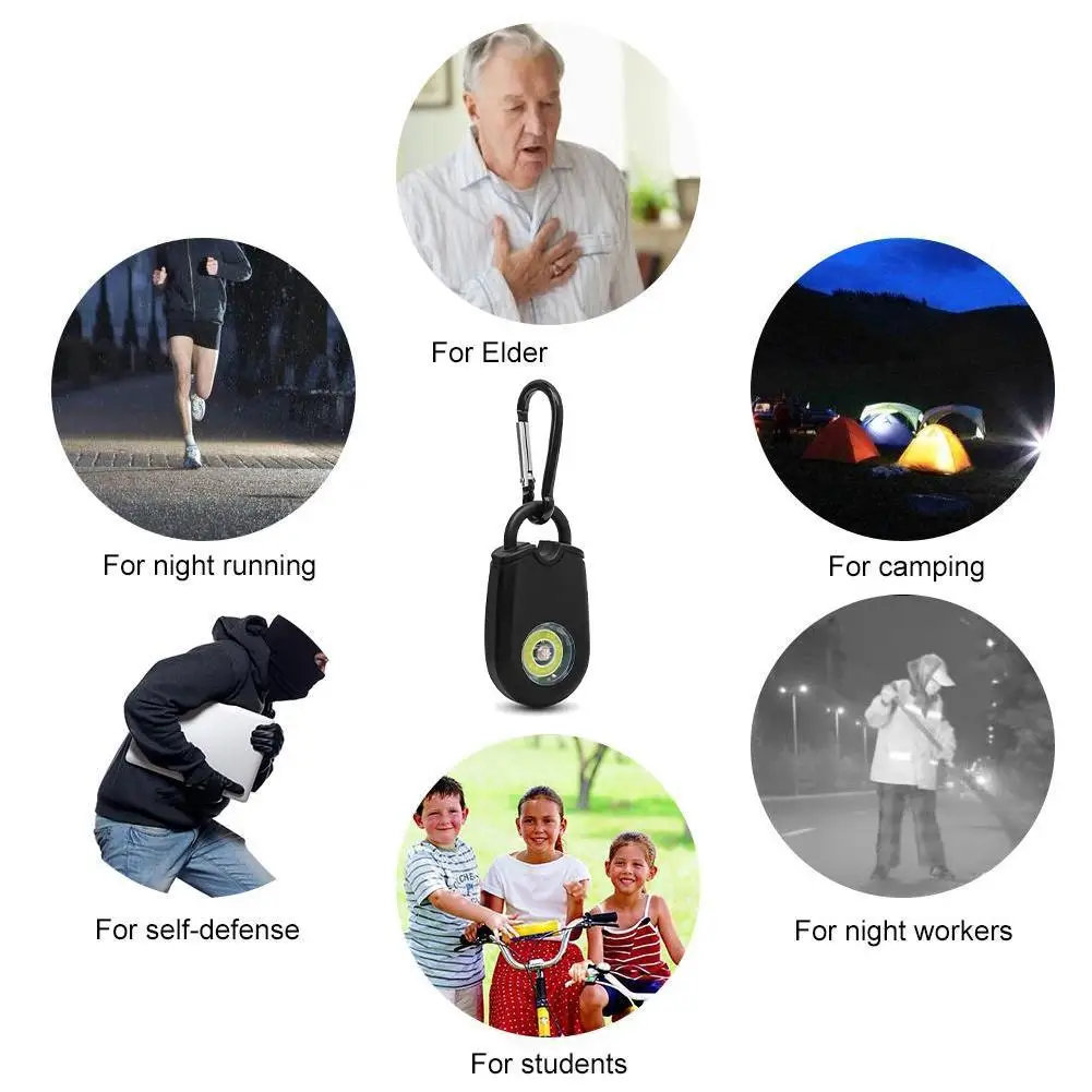 

1Pcs Female Keychain Self-defense Alarm Security Alarm Led With Light K8L1