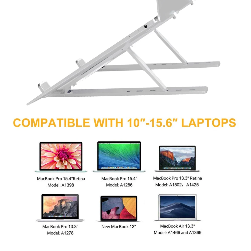 Алюминиевый Сплав регулируемая подставка для ноутбука Складная портативная MacBook