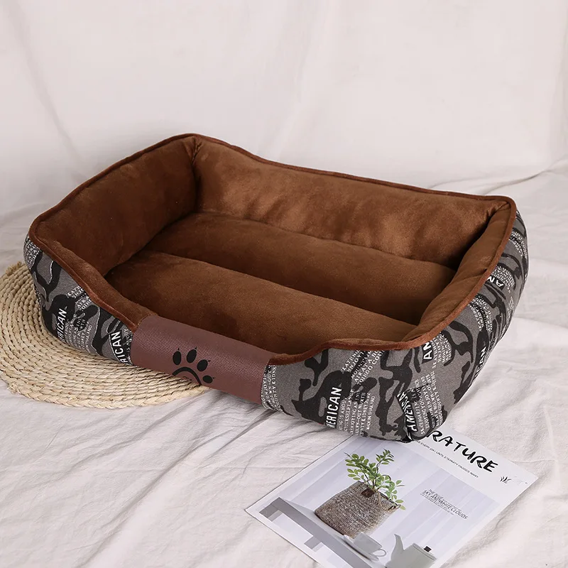 Зимняя одежда для собак кровать с принтом модная пещера для кошек camas para perro высокое качество кровать для кошек собаки кровати для средних собак - Цвет: 1