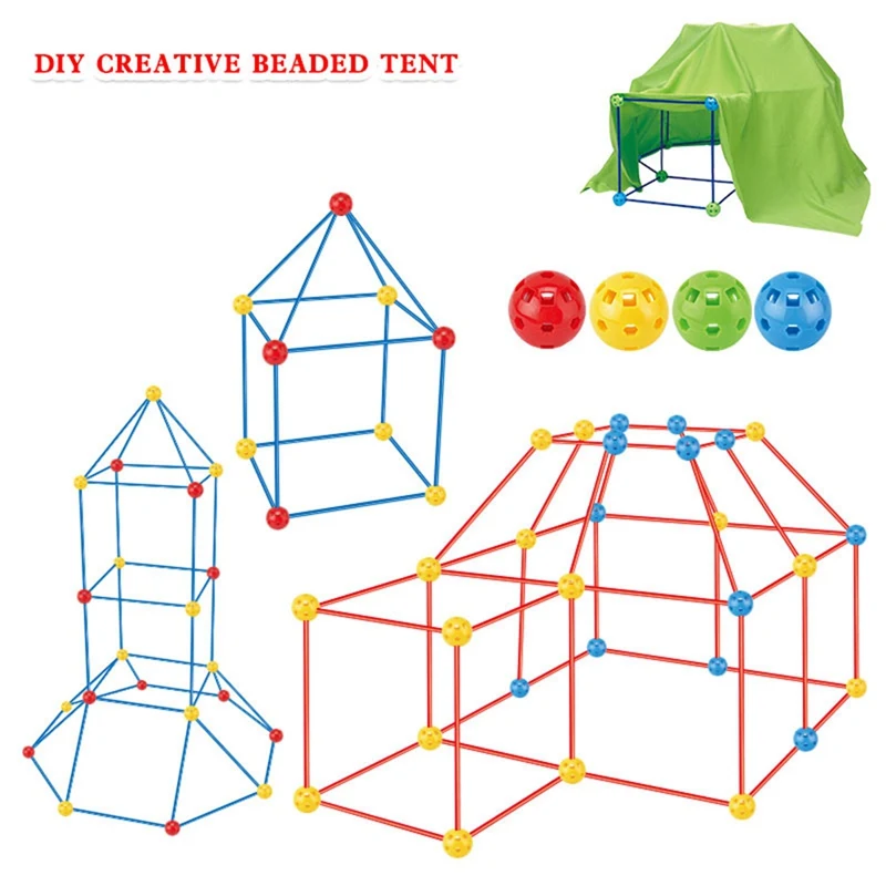 

DIY Kids Construction Fort Building Kit Camp Outdoor Indoor Toy Tent Set Fort Builder Gift Build Making Kits Toys for Boy Girl