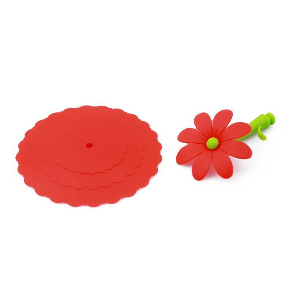 

3pcs/set Silicone Cup Lid Sun Flower Cup Cover Heat Resistant Anti-dust Tea Cup Lids Sealed Cover Kitchen Accessories