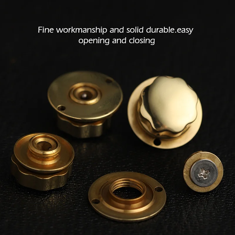WUTA Design 100% Brass Bag Lock Spring Buckle Case Metal Insert Round / Flower Head Decorate DIY Leather Craft Hardware | Дом и сад