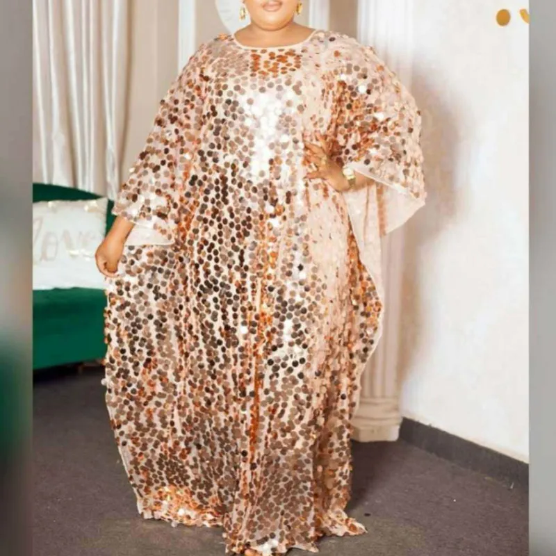 

Женская абайя Дубай Макси базин африканский дизайн свободные платья для мусульманвечерние Леди вечерняя европейская одежда американская ...
