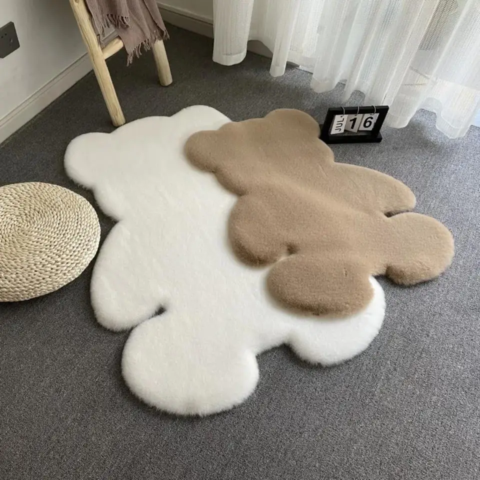 

Children's super soft carpet, modern, living room and bedroom decoration, non-slip, fluffy, white, brown