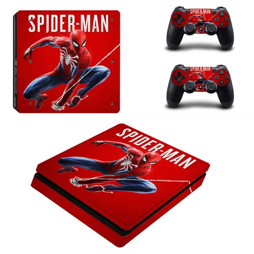 YSP4S-3705 Marvel Человек-паук PS4 тонкая кожа Наклейка Винил для консоли playstation 4 и 2 контроллеров PS4 тонкая кожа Наклейка s Наклейка Человек-паук - Цвет: YSP4S-3705