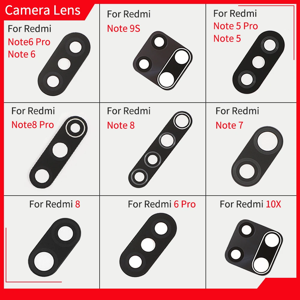 

Replacement of the glass cover of the rear rear lens lens sheet for Xiaomi Redmi note 9 8 7 6 5 Pro 9s 4X Redmi 10X 9 8 7A