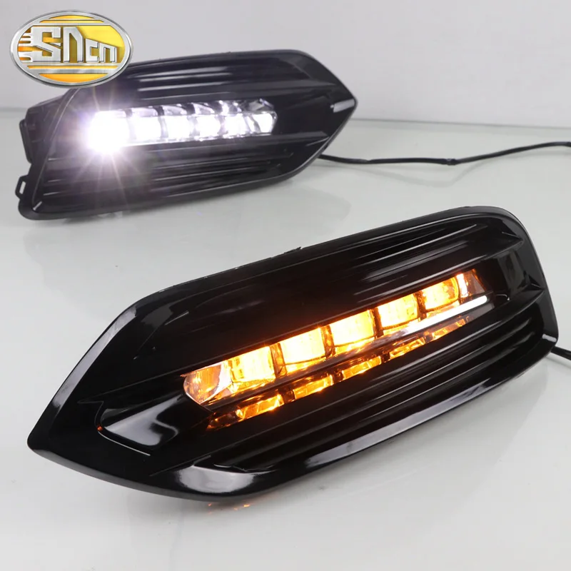 

For Honda HRV HR-V 2018 2019 Vezel LED Daytime Running Light DRL Fog Lamp with Yellow Turning Signal Lamp