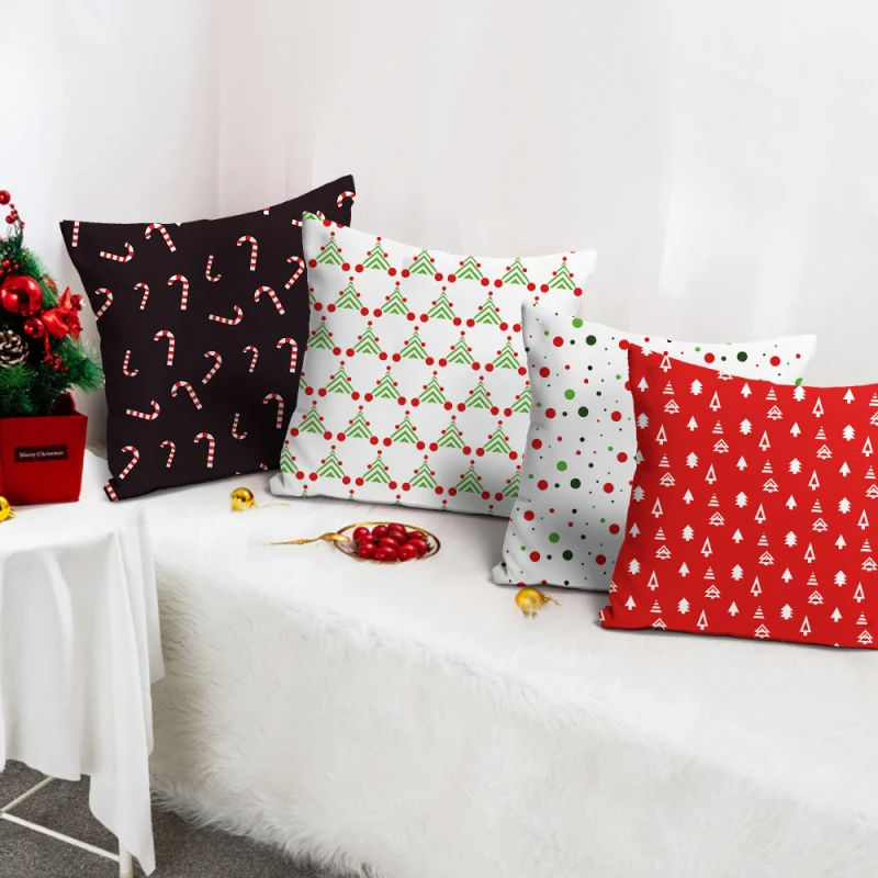 

Fuwatacchi Geometric Candy Cushion Cover Christmas Theme Pattern Throw Pillow Covers for Couch/Car Home Decor Pillowcase 45x45cm