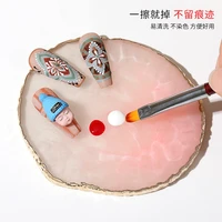 1pcs round resin agate stone nail color palette gel polish pallet mixing drawing paint plate pad manicure nail art display shelf