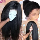 Курчавый прямой парик, перуанские кружевные передние парики из человеческих волос для женщин, предварительно выщипанные прямые HD-парики 13x4, Парики Yaki из человеческих волос