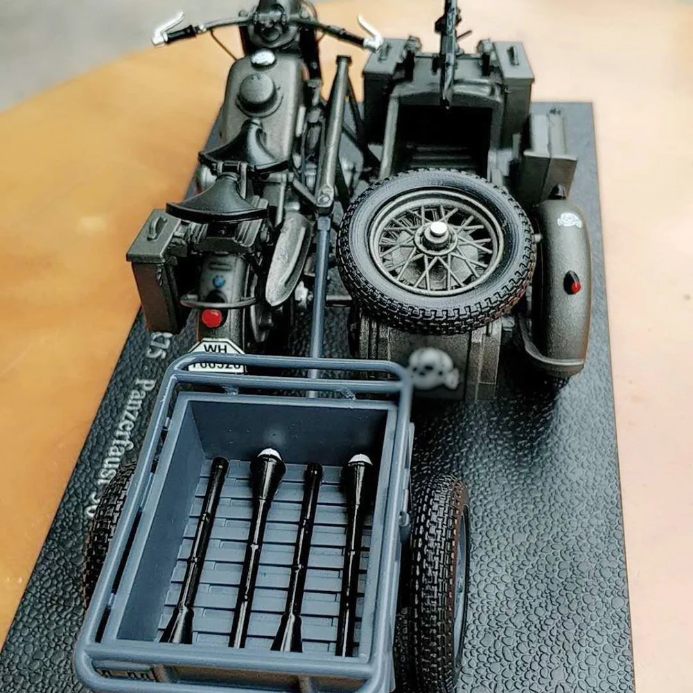 Atlas 1:24 Масштаб немецкий Солдат Второй мировой войны R75 Panzerfaust 30 литье под давлением Sidecar Moto мотоцикл Autocyle модель оригинальная коллекционная машинка