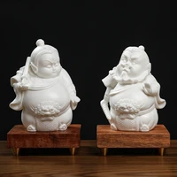 chinese ceramic door god statue%ef%bc%8cmodern art handmade white porcelain sculpture high end home decoration accessories statue