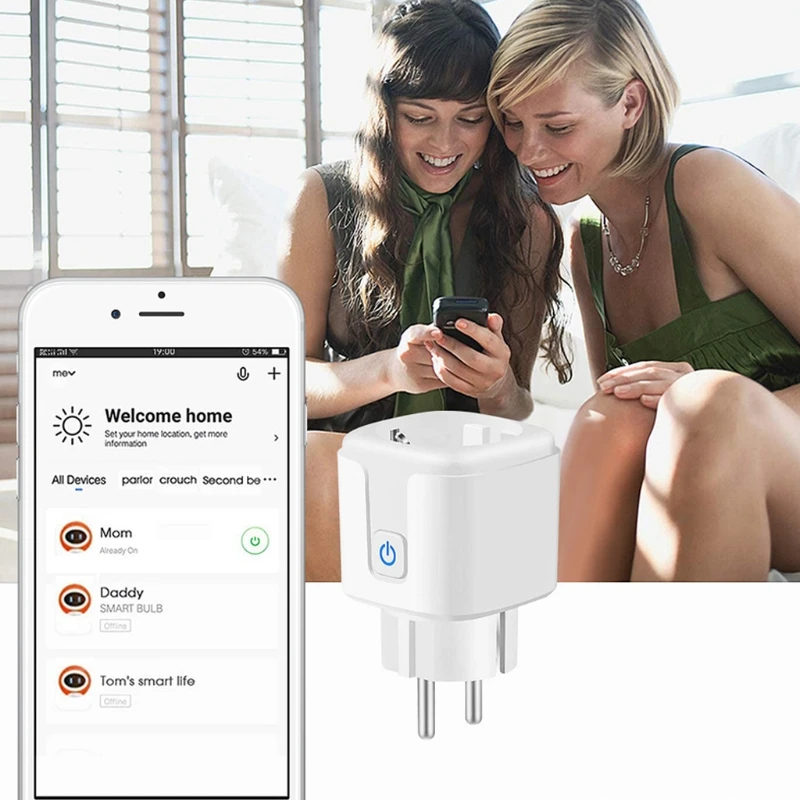 Intelligent Socket Tuya WiFi EU Smart Plug Adapter Wifi Switch Compatible with Alexa Voice Control 16A Life | Электроника