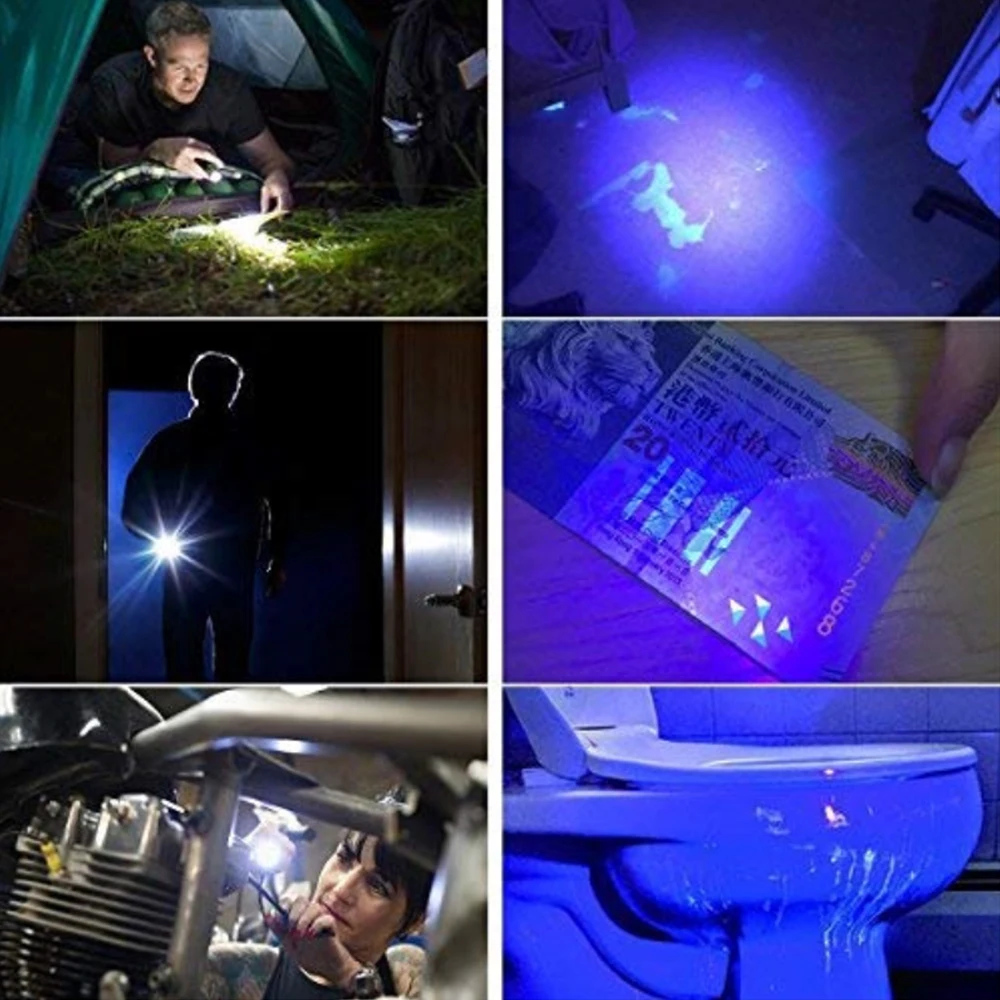 

z40 Yellow light + UV 2 in 1 Mini UV LED flashlight pen flashlight multi function 395nm UV flashlight