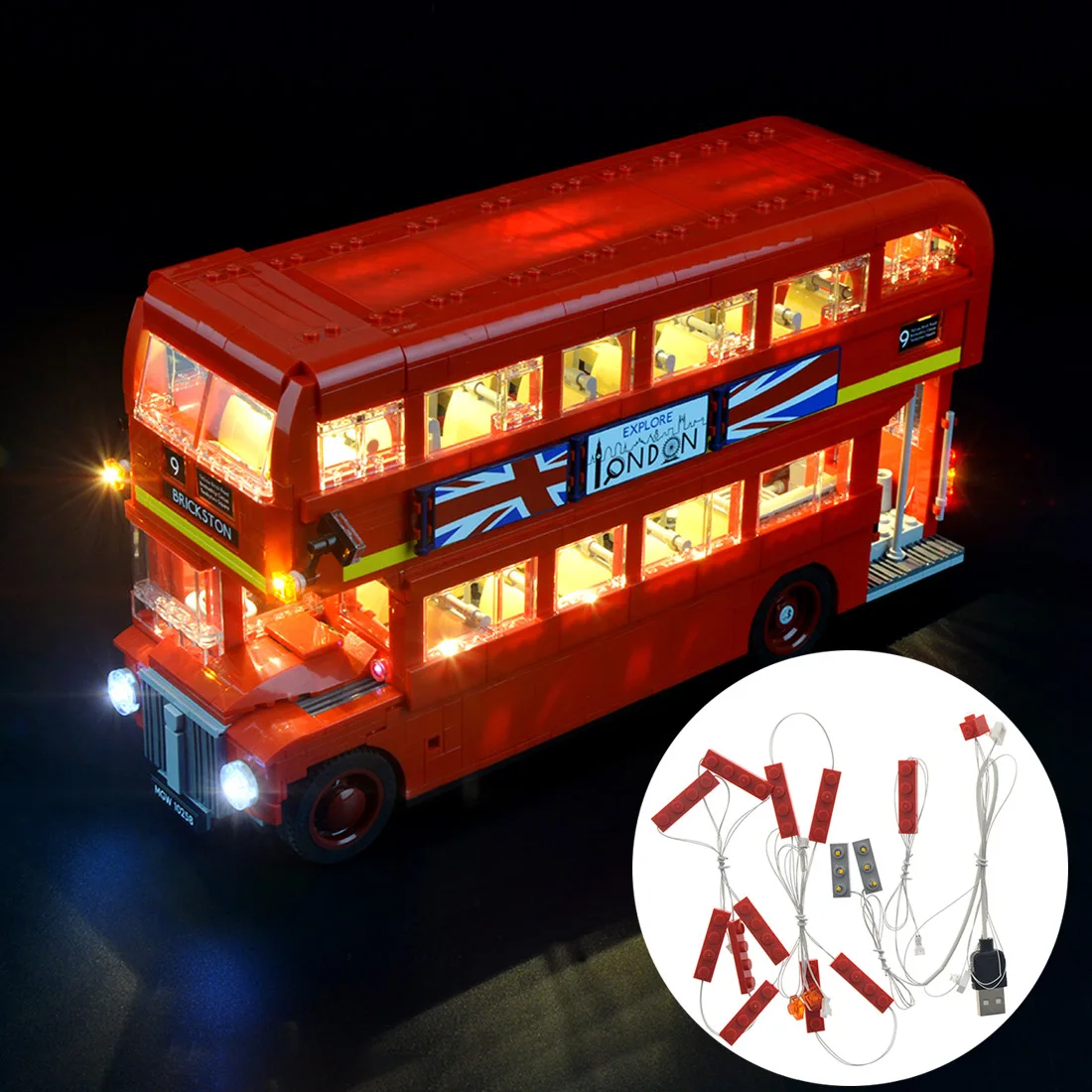 Строительные блоки светодиодный светильник ing Kit для серии Creator London Bus 10258 (только