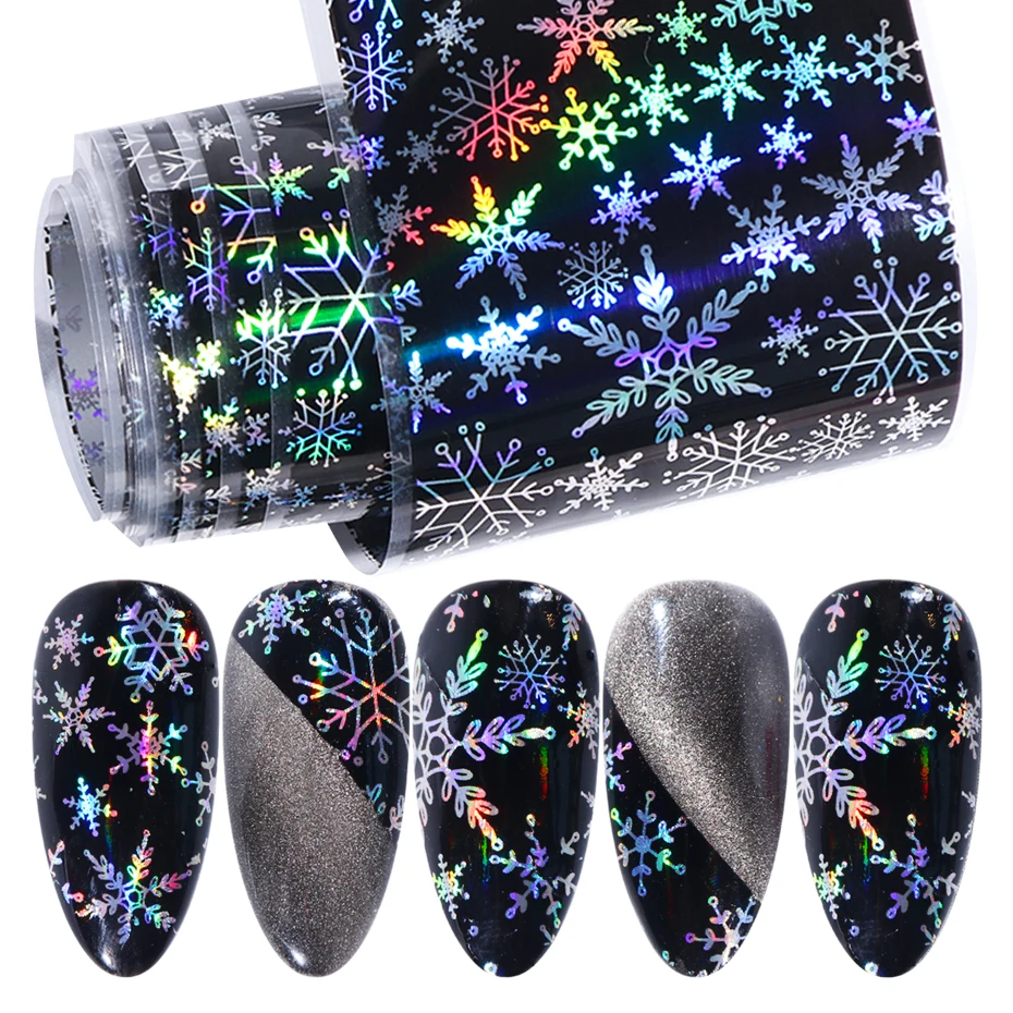 100x4 см Голографическая фольга для ногтей наклейка Снежинка звездное небо