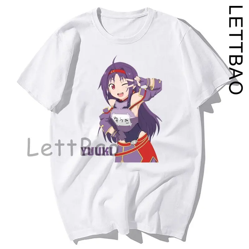

Sword Art Online Japanese Anime T Shirt SAO White Colors T-Shirt Polyester Tee Shirt Fun Fashion Short Sleeve Men Printed Tshirt