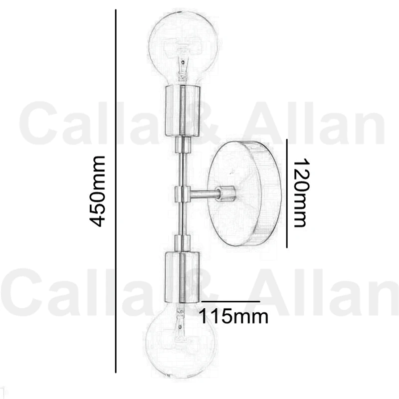 Nordic minimalist creative double head wall lamp bar coffee designer clothing store staircase aisle | Лампы и освещение