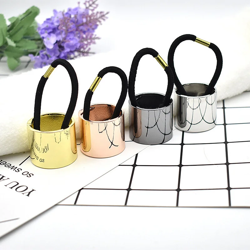 

Metal High Quality Ponytail Holder Hair Accessories Hair Ropes For Elegant Girl Cylindrical Metal Horsetail Buckle