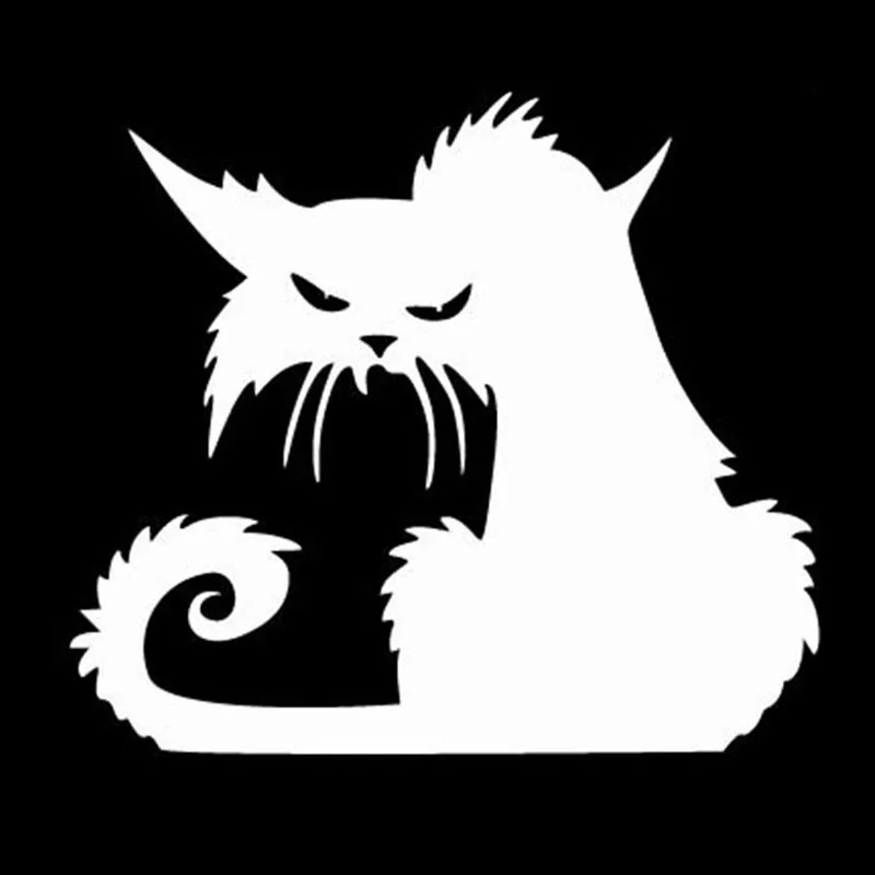 

14.6*12.9CM Cat Window Stickers Funny Creative Cartoon Car Sticker Black/Silver