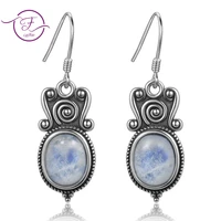 new arrival 8x10mm oval moonstone drop earrings for women 925 sterling silver party engagement wedding fine jewelry earring gift